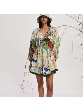 alemais atlas mini dress Alemais Atlas Linen Mini Dress Swim Cover-Up In Multi - 75% Off